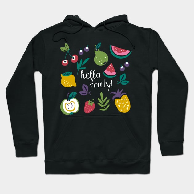 Hello Fruity Hoodie by Anna Deegan